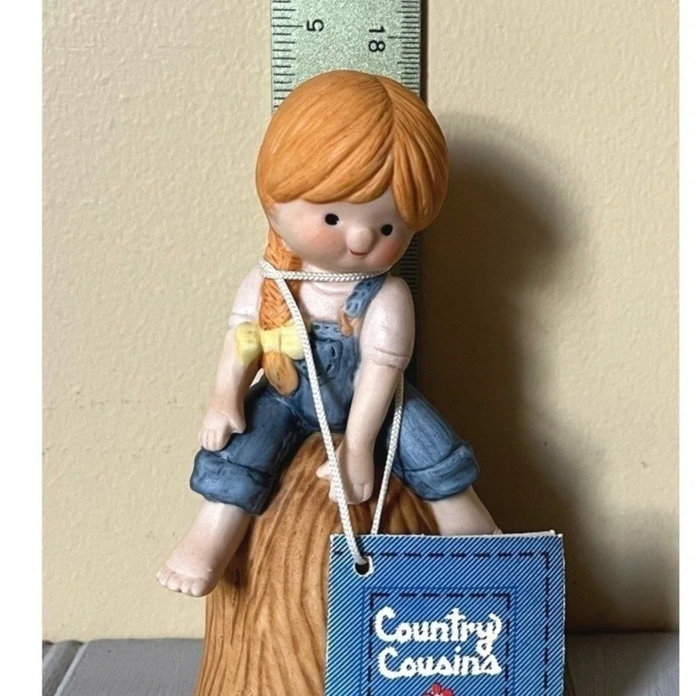 Enesco Precious Moments Country Cousins Porcelain Bell Girl Figurine Vintage